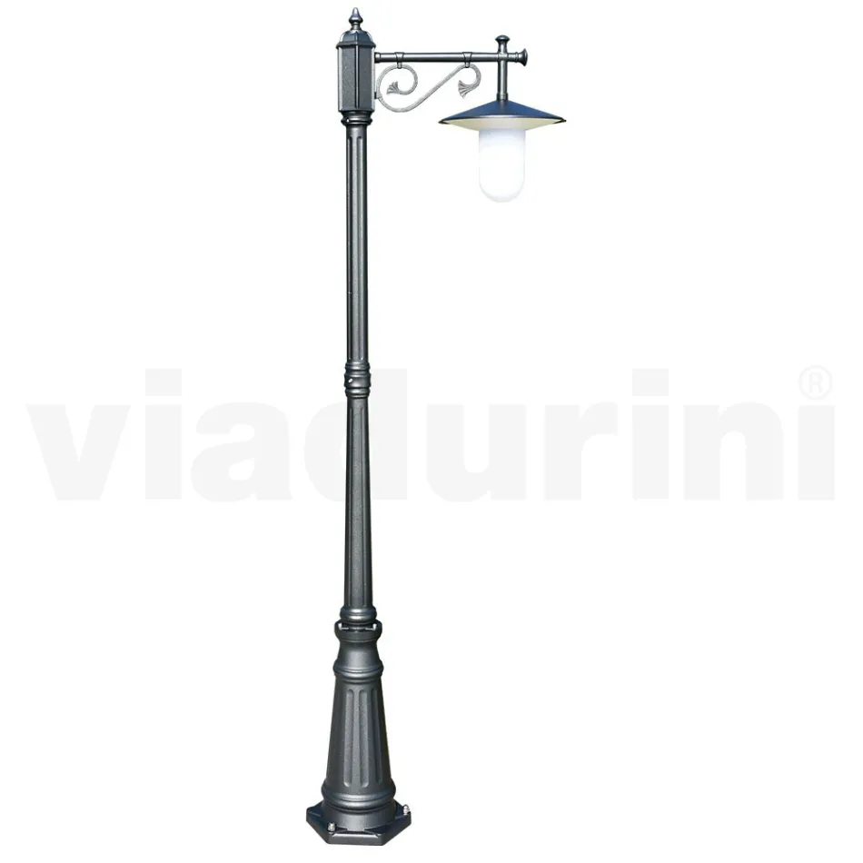 Lámpara de jardín estilo vintage en aluminio gris Made in Italy - Belen Viadurini