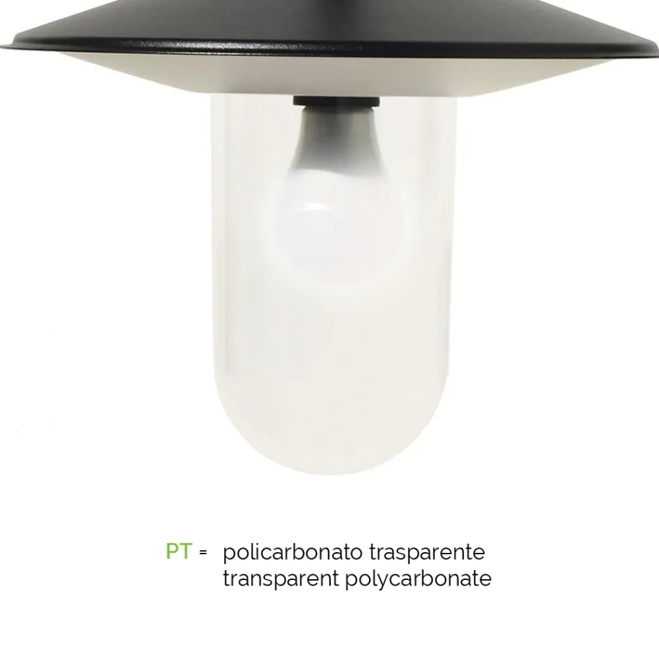 Lámpara de jardín estilo vintage en aluminio gris Made in Italy - Belen Viadurini