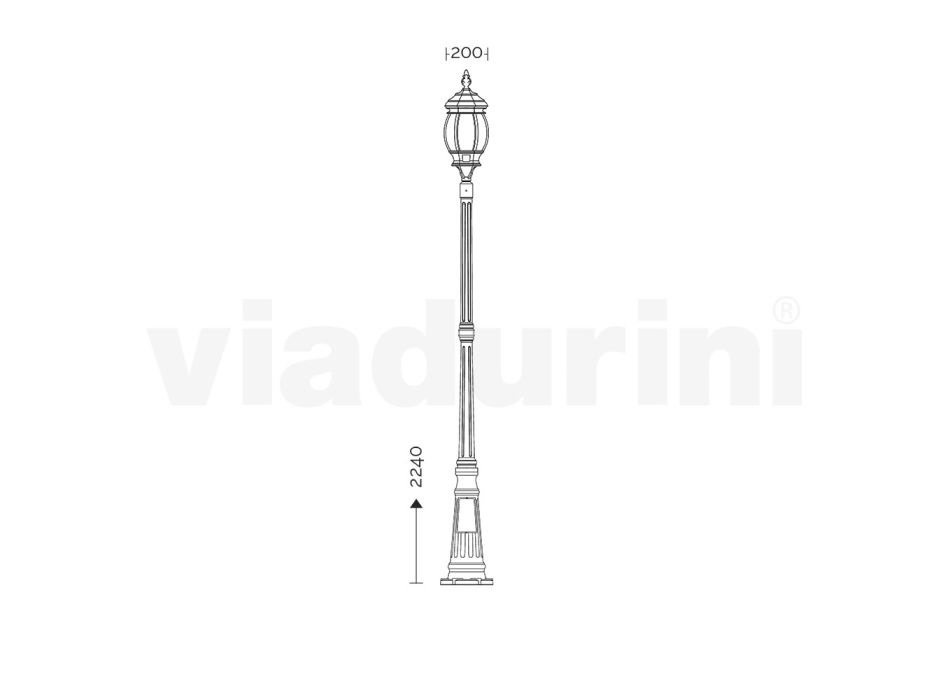 Lámpara de estilo vintage en aluminio fundido a presión Made in Italy - Leona Viadurini