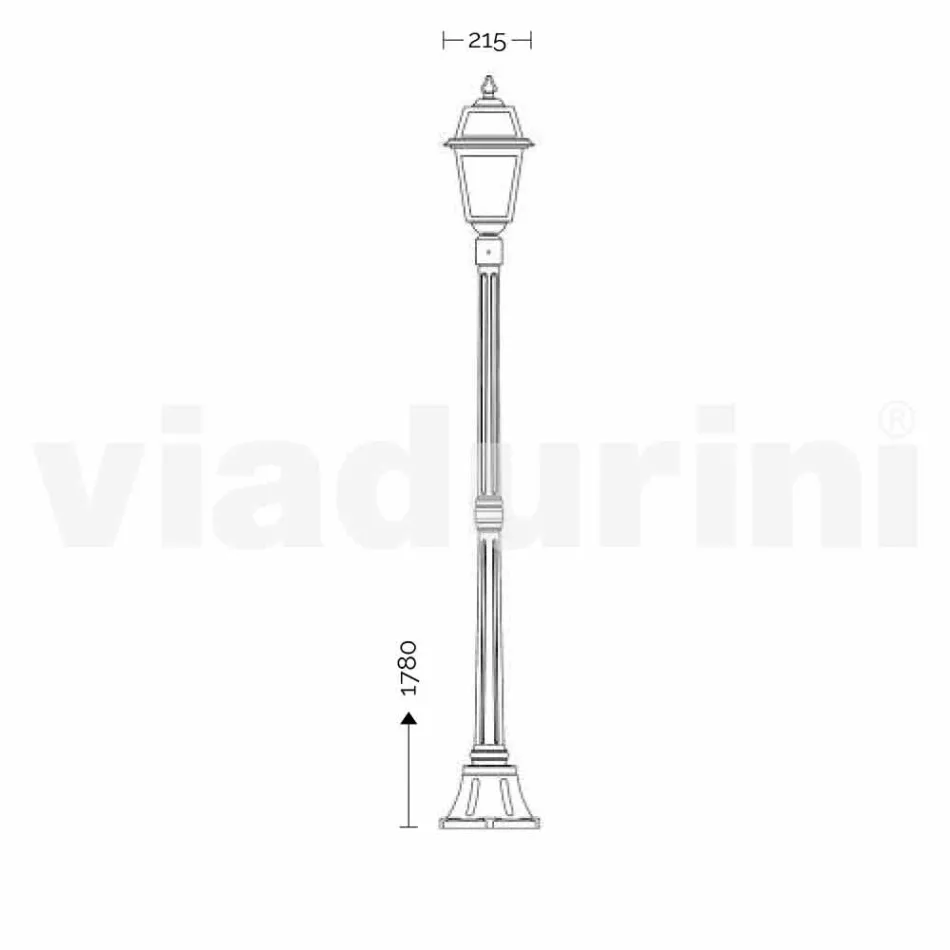 Farola para exterior clásica hecha en Italia, Kristel Viadurini