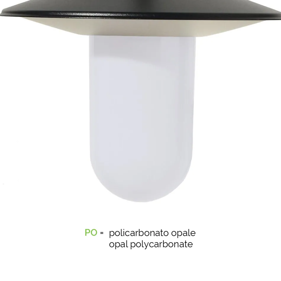 Farola Estilo Vintage con 3 Luces en Aluminio Gris Made in Italy - Belen Viadurini