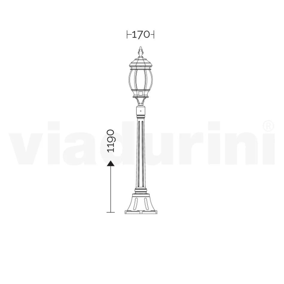 Farola estilo vintage en aluminio blanco Made in Italy - Dodo Viadurini