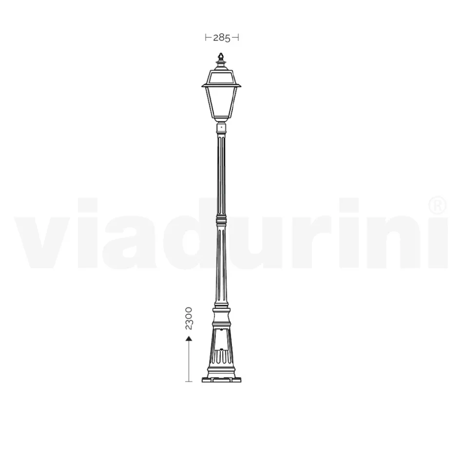 Lámpara de estilo vintage en aluminio y vidrio Made in Italy - Vivian Viadurini