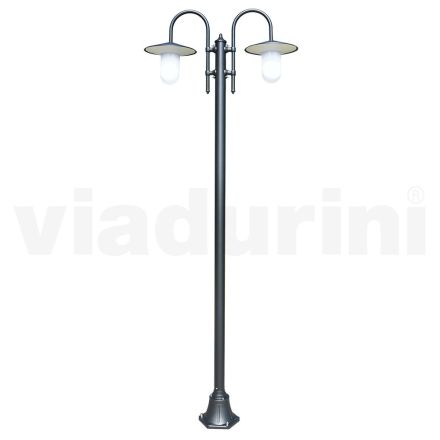 Lámpara de jardín vintage 2 luces en aluminio Made in Italy - Belen Viadurini