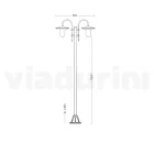 Lámpara de jardín vintage 2 luces en aluminio Made in Italy - Belen Viadurini