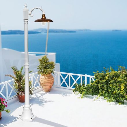 Lámpara Vintage en Aluminio con Difusor en Latón Made in Italy - Adela Viadurini