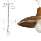 Lámpara Vintage en Aluminio con Difusor en Latón Made in Italy - Adela Viadurini