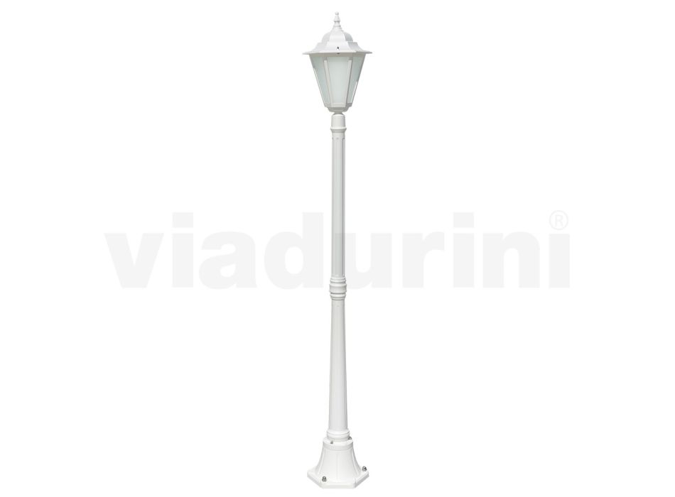 Lámpara de exterior vintage en aluminio blanco Made in Italy - Terella Viadurini