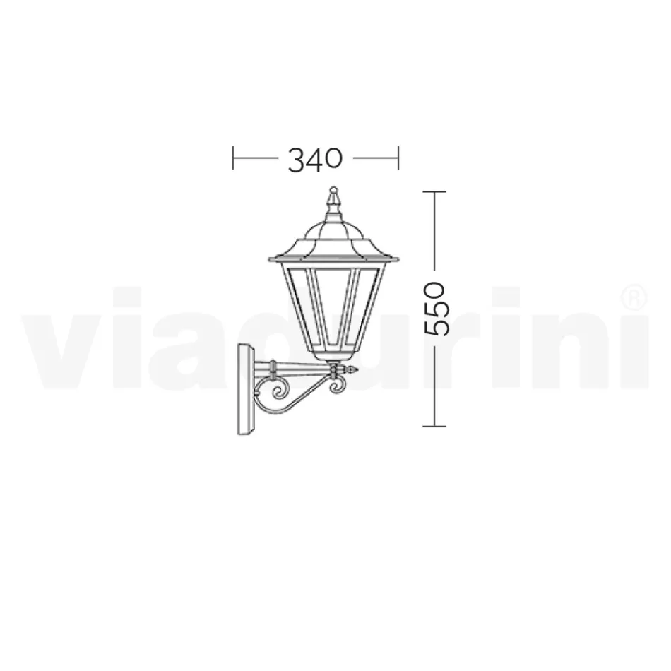 Farol de pared para jardín en aluminio fundido a presión Made in Italy - Pinako Viadurini