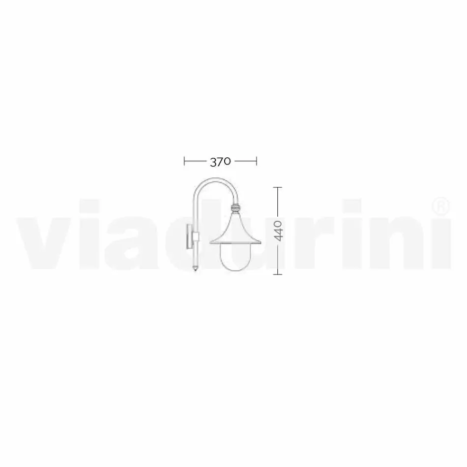 Farol de pared para uso exterior en aluminio producido en Italia, Anusca Viadurini