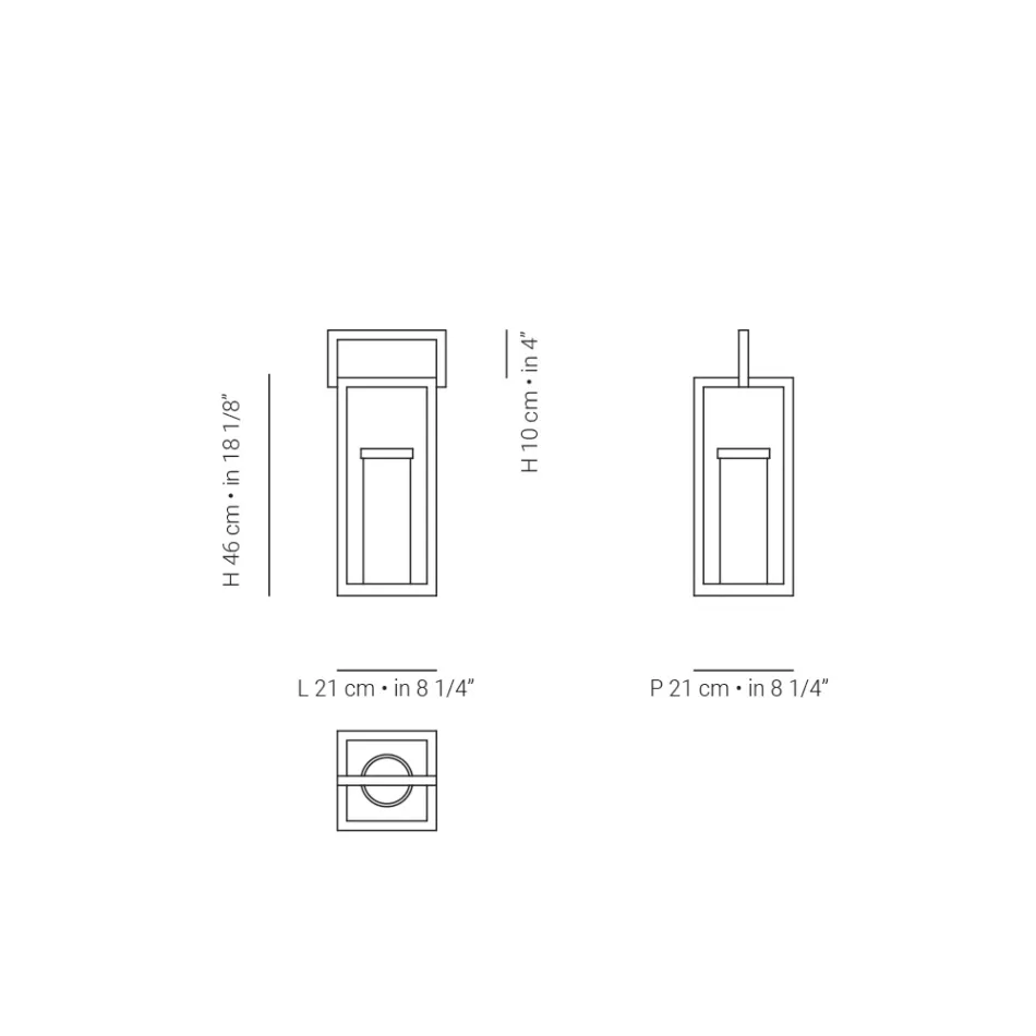 Farol de exterior con estructura de aluminio negro Made in Italy - Eve Viadurini