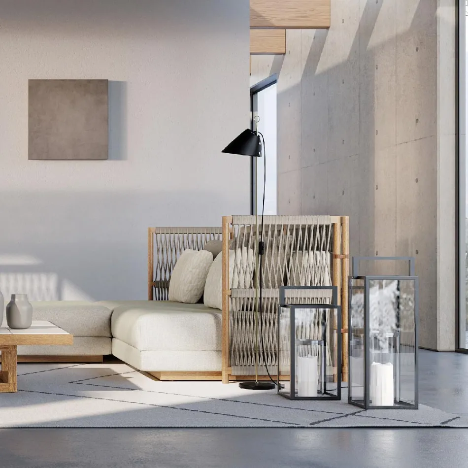 Farol de exterior con estructura de aluminio negro Made in Italy - Eve Viadurini