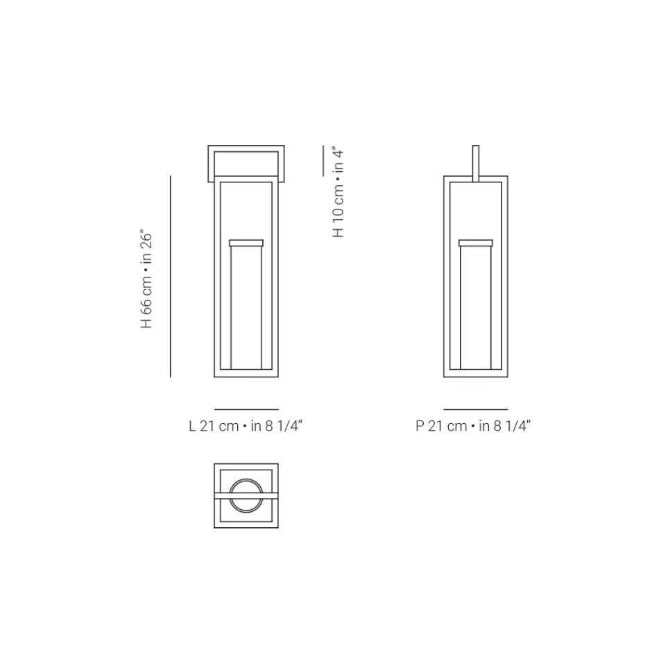 Farol de exterior con estructura de aluminio negro Made in Italy - Eve Viadurini