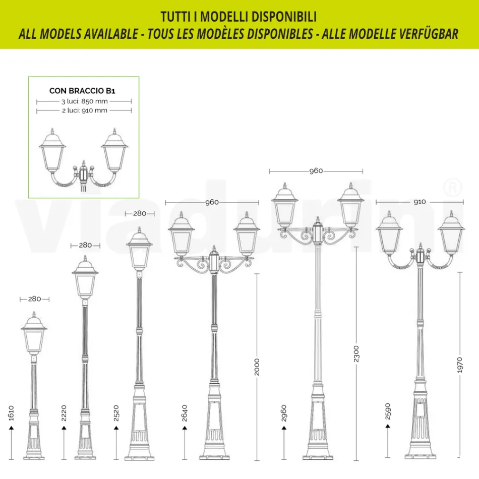 Farol de Exterior en Vidrio y Aluminio en 5 Acabados Diferentes - Alchemist Viadurini