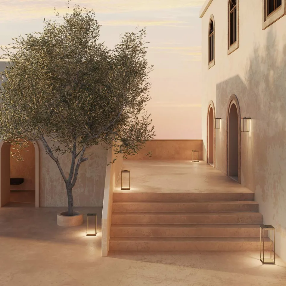 Farol de exterior fabricado en latón Made in Italy - Sunny Viadurini