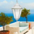 Farol de exterior vintage en aluminio blanco Made in Italy - Terella Viadurini