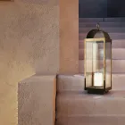 Linterna de jardín de tierra con vela Il Fanale Viadurini