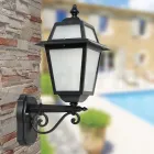Farol de jardín en aluminio antracita y cristal arenado - Elric Viadurini