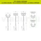 Farol de Jardín en Vidrio Transparente y 5 Acabados en Aluminio - Pinako Viadurini