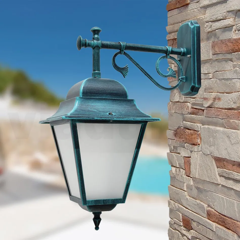 Farol de pared para exterior en aluminio y vidrio arenado - Alchemist Viadurini