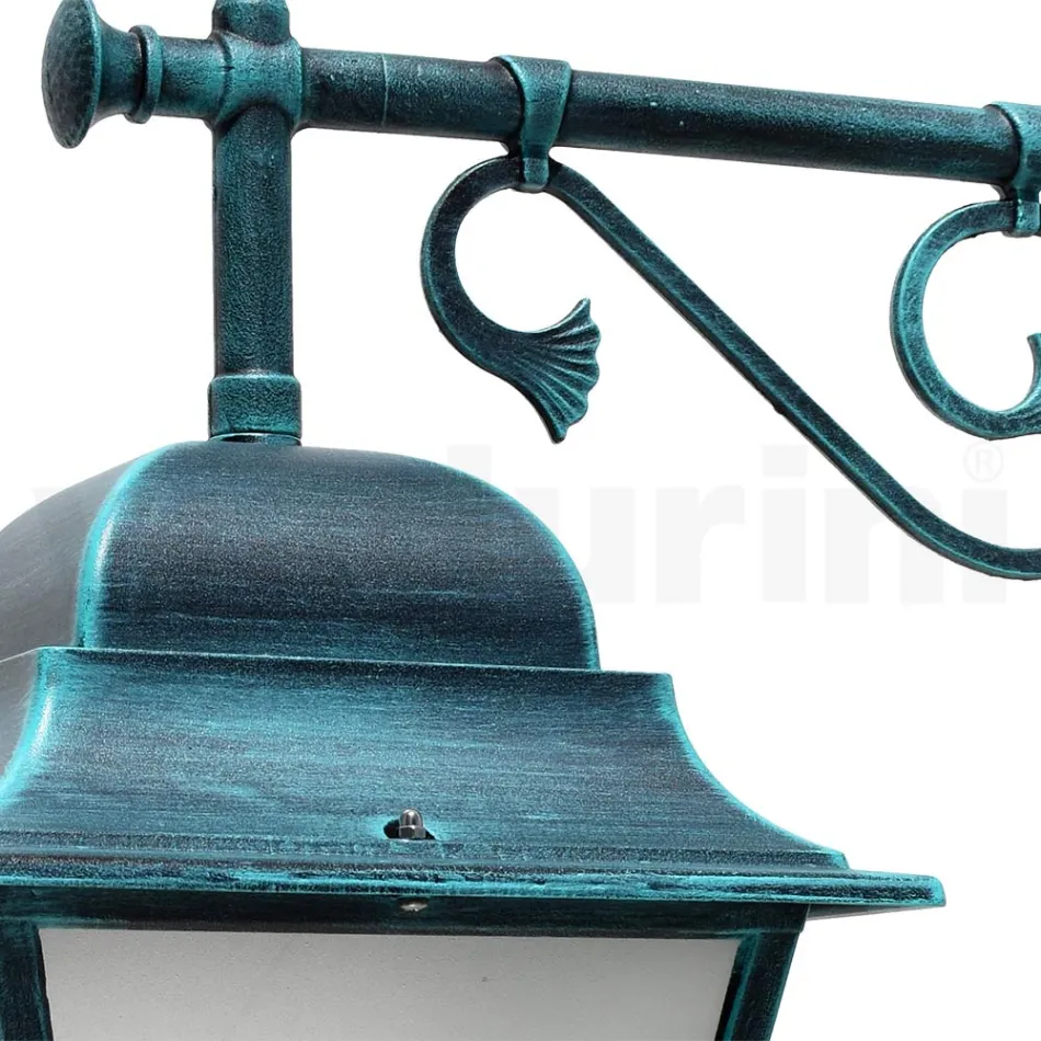 Farol de pared para exterior en aluminio y vidrio arenado - Alchemist Viadurini