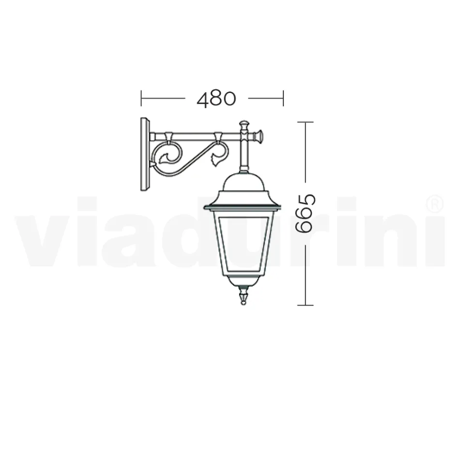 Farol de pared para exterior en aluminio y vidrio arenado - Alchemist Viadurini