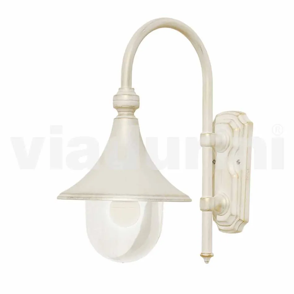 Farol de pared Anusca para uso en exteriores en aluminio blanco hecho en Italia Viadurini