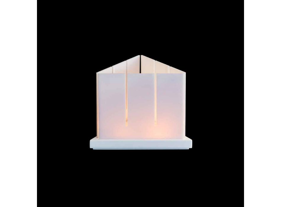 Linterna de Corian blanca de sala de estar de diseño triangular - Sisifo Viadurini