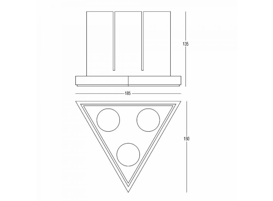 Linterna de Corian blanca de sala de estar de diseño triangular - Sisifo Viadurini