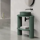 Lavabo de cerámica sobre encimera de 40x40 cm en varios colores fabricado en Italia - Niña Viadurini