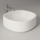 Lavabo de cerámica sobre encimera de 40x40 cm en varios colores fabricado en Italia - Niña Viadurini