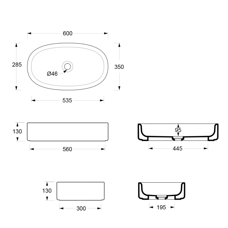 Lavabo de cerámica sobre encimera de 60x35 cm en varios colores fabricado en Italia - Niña Viadurini