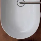 Lavabo de cerámica de la encimera de los 70x35cm hecho en la estrella de Italia, diseño moderno Viadurini