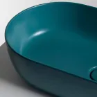 Lavabo de cerámica de la encimera de los 70x35cm hecho en la estrella de Italia, diseño moderno Viadurini