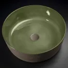 Lavabo Tazón De Barro Refractario Verde Made in Italy - Tatiana Viadurini