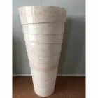 Fregadero de baño de diseño en piedra Brent blanca, pieza única. Viadurini