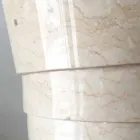 Fregadero de baño de diseño en piedra Brent blanca, pieza única. Viadurini