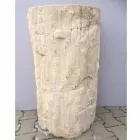 Lavabo de pedestal de diseño en piedra natural Ley, hecho a mano Viadurini