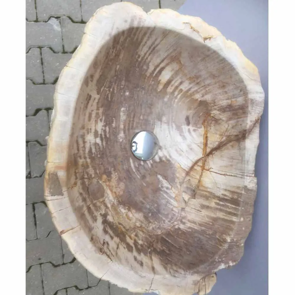 Lavabo de pedestal de diseño en piedra natural Ley, hecho a mano Viadurini