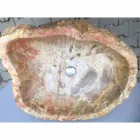 Lavabo de pedestal de diseño en piedra natural Ley, hecho a mano Viadurini