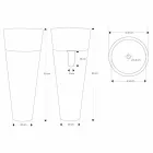 Lavabo Columna de Diseño Moderno en Mármol Negro Brillo - Merlo Viadurini