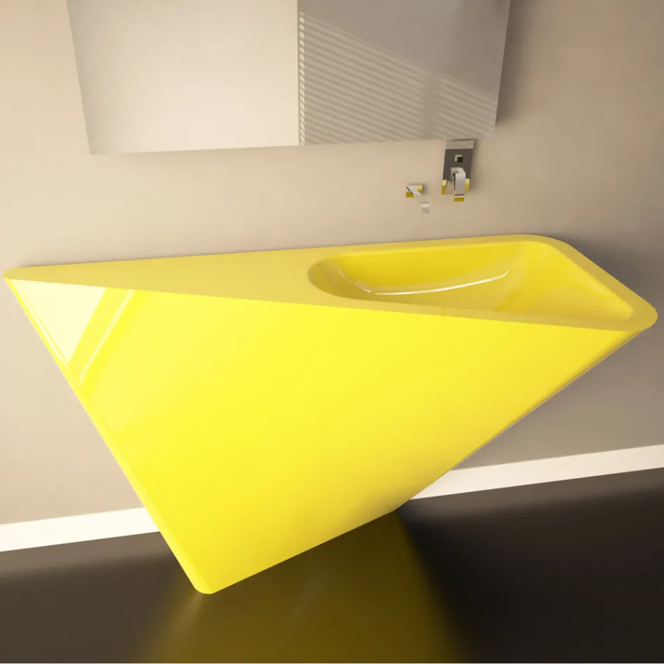 Lavabo de pedestal moderno hecho a mano por Mullet Viadurini