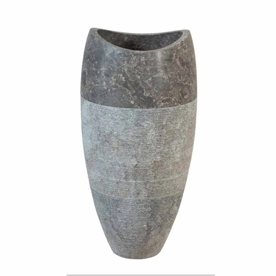 Columna Lavabo esférico Piedra Natural Smoke Gili Viadurini