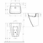 Lavabo suspendido de cerámica de diseño moderno hecho en Italia, Goran Viadurini