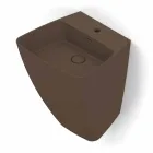 Lavabo suspendido de cerámica de diseño moderno hecho en Italia, Goran Viadurini