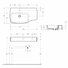 Moderno lavabo suspendido de cerámica hecho en Italia, Hamlet Viadurini