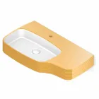 Moderno lavabo suspendido de cerámica hecho en Italia, Hamlet Viadurini