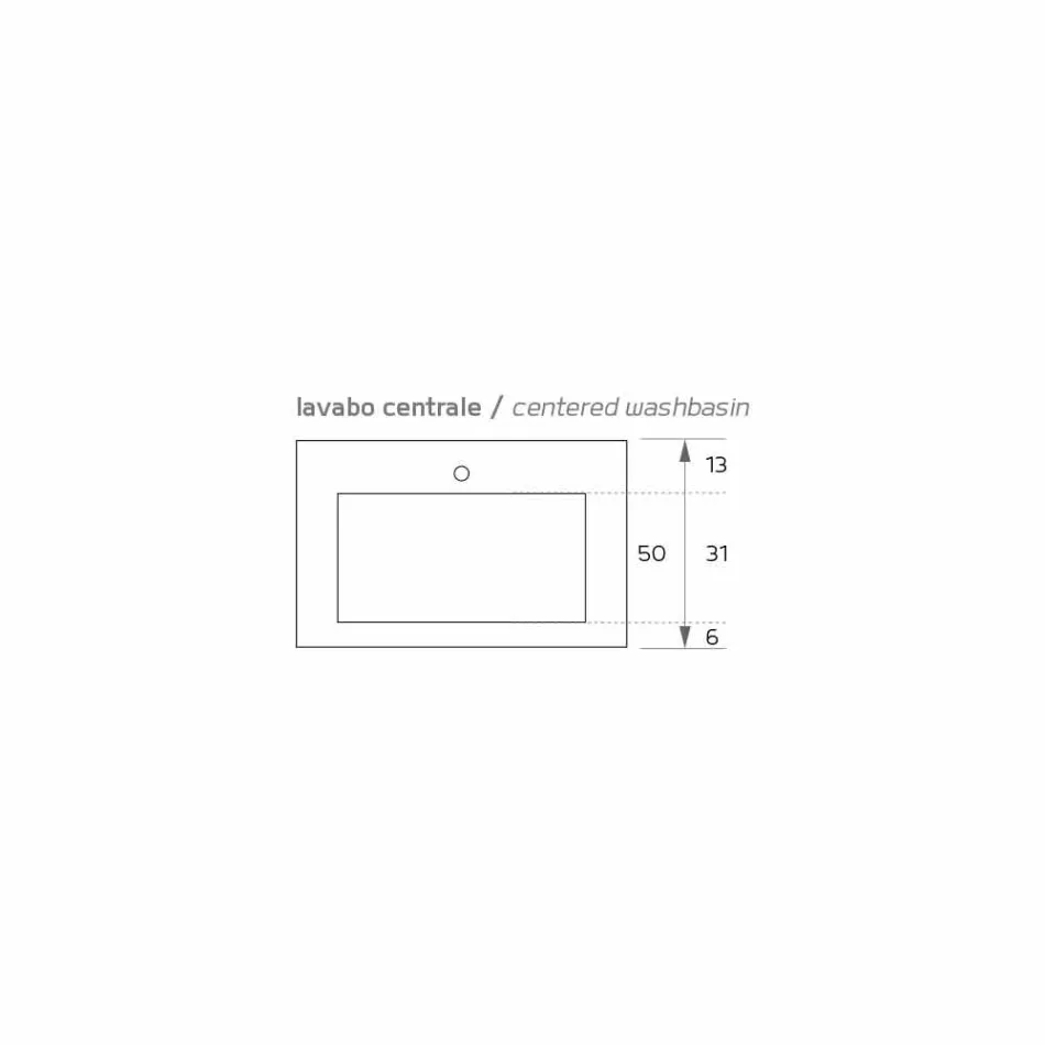 Lavabo moderno suspendido en Texolid producido en Italia, Rufina Viadurini