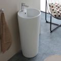 Lavabo moderno redondo de cerámica blanca independiente - Papavero