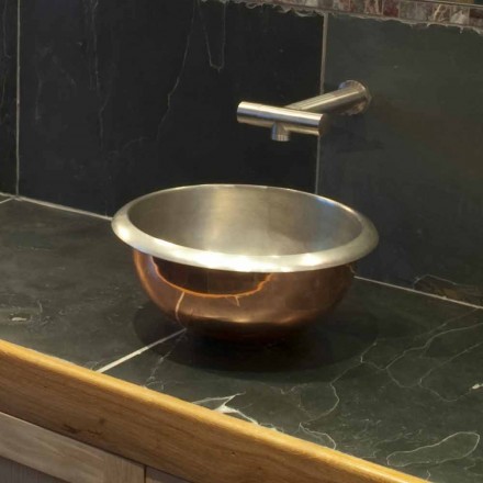 cobre soporte de diseño lavabo con acabado de níquel satinado Pura Viadurini
